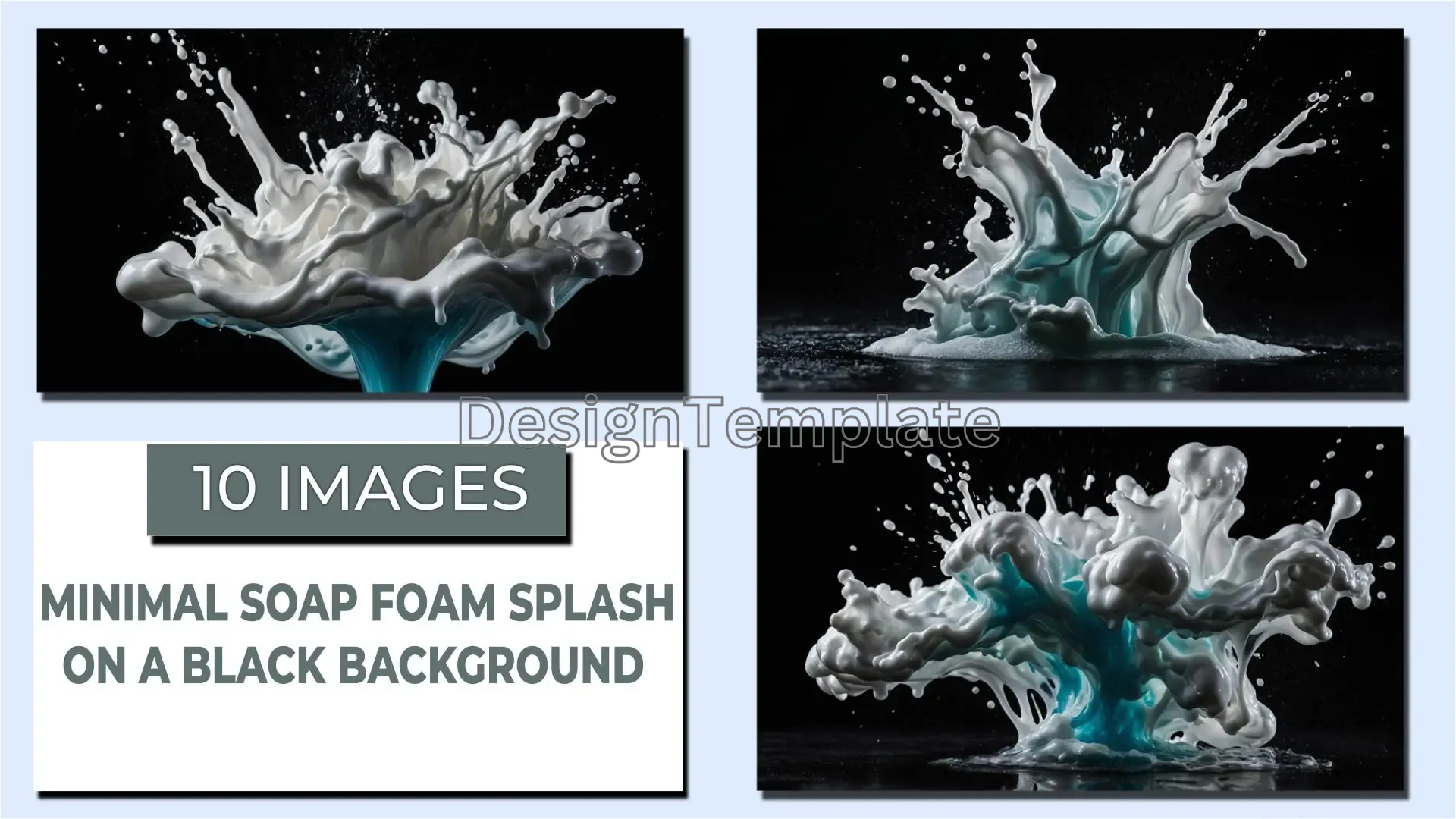 Abstract Soap Foam Splash on Black Background image